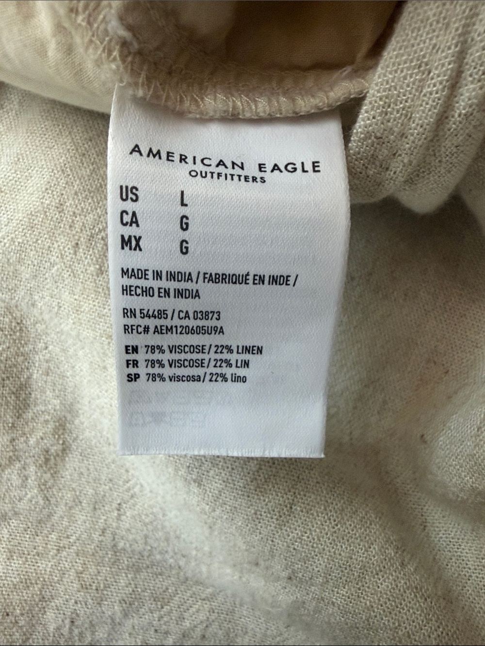 American Eagle Outfitters Cream Wrap Skort with Side Tie - Picture 7 of 8